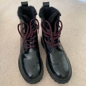 Patent leather Dr. Marten style boots
